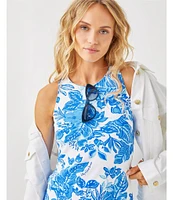 Lilly Pulitzer x Saint James Maxine Soleil Floral Print Round Neck Sleeveless Midi Dress