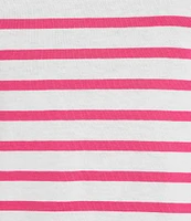 Lilly Pulitzer x Saint James Minquidame Contrast Stripe Round Neck Long Sleeve Cotton Tee