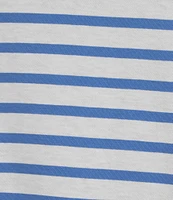 Lilly Pulitzer x Saint James Minquidame Contrast Stripe Round Neck Long Sleeve Cotton Tee
