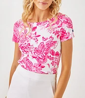 Lilly Pulitzer x Saint James Rose Soleil Round Neck Short Sleeve Knit Top