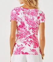 Lilly Pulitzer x Saint James Rose Soleil Round Neck Short Sleeve Knit Top
