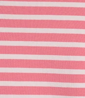 Lilly Pulitzer x Saint James Voissey Contrast Stripe Round Neck 3/4 Sleeve Fine Gauge Knit Sweater