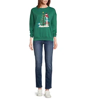 Lisa International Applique Snowmen Christmas Tree Sweater