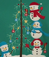 Lisa International Applique Snowmen Christmas Tree Sweater