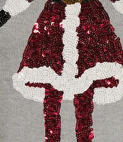 Lisa International Plus Size Sequin Embroidered Mrs. Claus Christmas Sweater