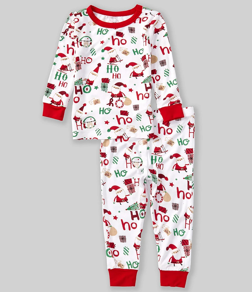 Little Me Baby 12-24 Months Long Sleeve Ho Ho Ho Printed Pajama Top & Matching Pajama Pant Set