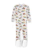 Little Me Baby Boys 12-24 Months Long Sleeve Construction-Truck-Printed Footie Coverall