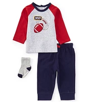 Little Me Baby Boys 3-12 Months Football Graphic T-Shirt & Jogger Pants Set