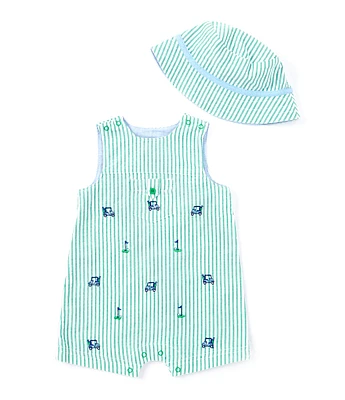 Little Me Baby Boys 3-12 Months Golf Embroidered Sleeveless Shortalls