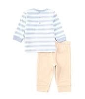 Little Me Baby Boys 3-12 Months Long-Sleeve Dog-Motif Striped T-Shirt & Solid Jogger Pants Set