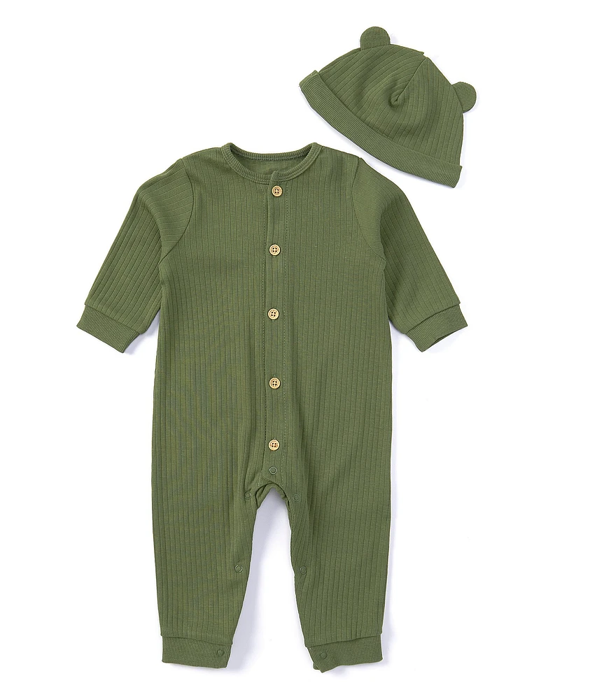 Little Me Baby Boys 3-12 Months Long Sleeve Rib-Knit Coverall