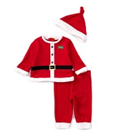 Little Me Baby Boys 3-12 Months Long Sleeve Santa-Theme Shirt & Pant Set