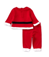 Little Me Baby Boys 3-12 Months Long Sleeve Santa-Theme Shirt & Pant Set