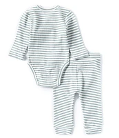 Little Me Baby Boys 3-12 Months Long Sleeve Striped Bodysuit & Matching Jogger Pant Set