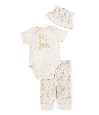 Little Me Baby Boys 3-12 Months Short Sleeve Giraffe-Motif Bodysuit & Giraffe-Printed Jogger Pant Set