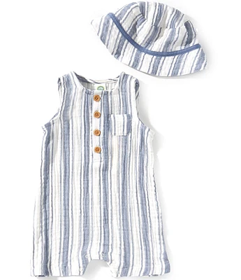 Little Me Baby Boys 3-12 Months Sleeveless Striped Shortall