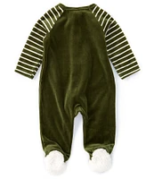 Little Me Baby Boys 3-9 Months Raglan Sleeve Puppy-Pattern Velour Footed Coverall