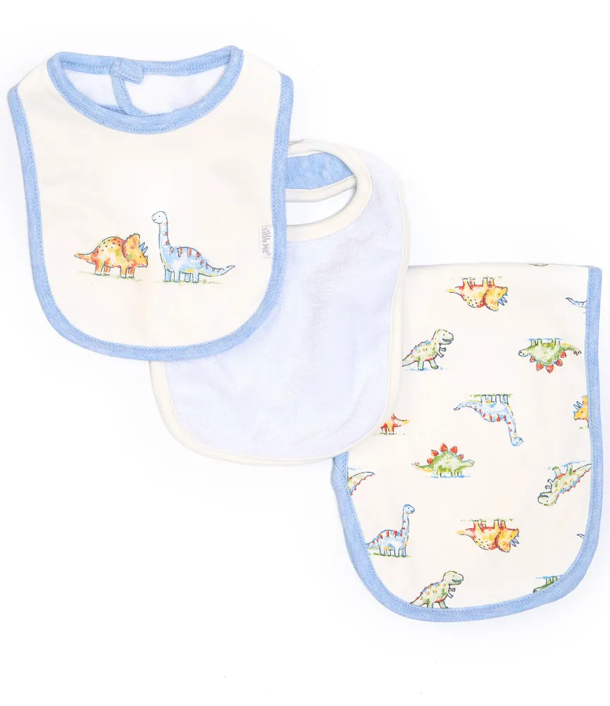 Little Me Baby Boys Dinomite Print Bibs & Burpcloth Set