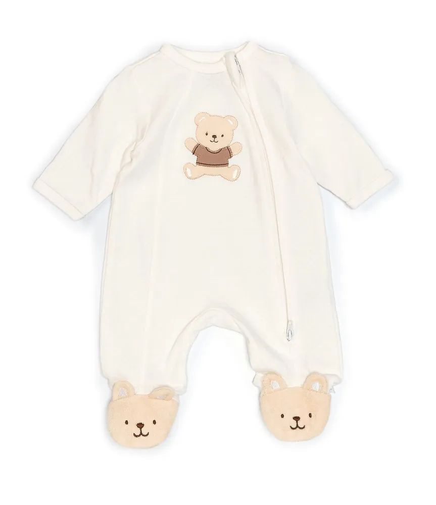 Little Me Baby Boys Preemie-9 Months Gentle Bear Zip Footie Coverall