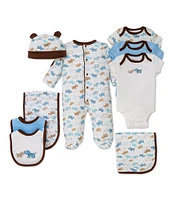 Little Me Baby Cute Puppies Bib & Burp Set