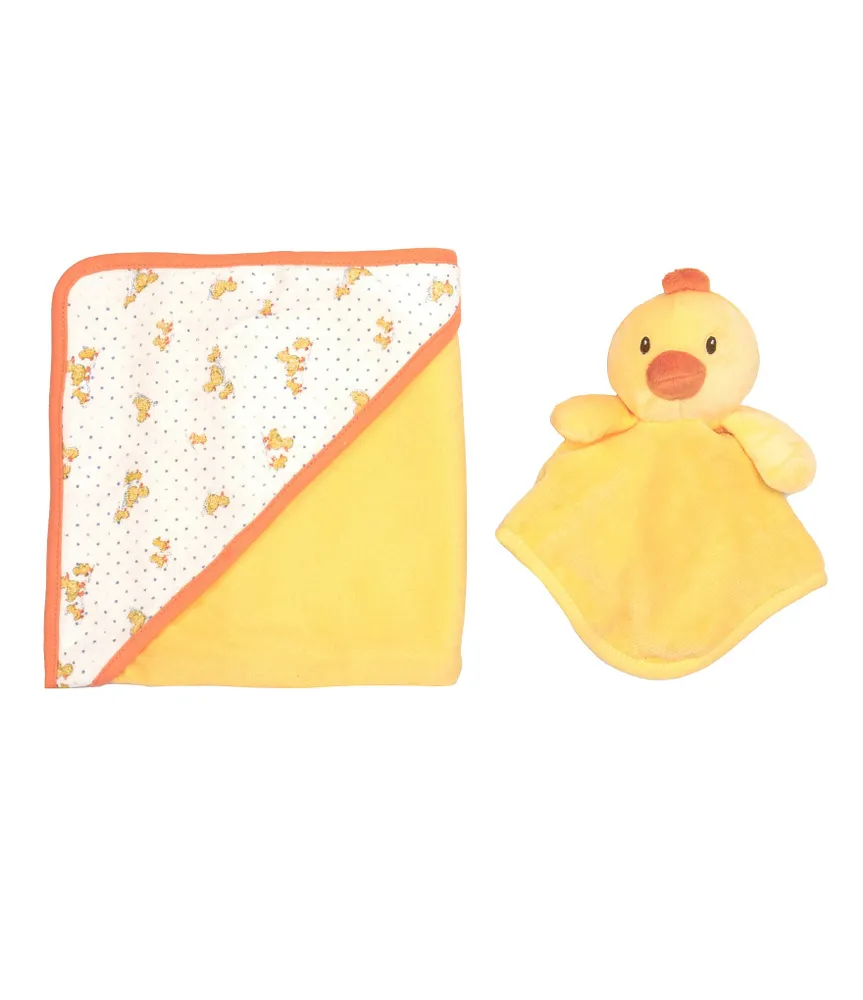 Little Me Baby Duck Themed Terry Hooded Towel & Wash Buddy Set