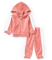 Little Me Baby Girls 12-24 Months Long-Sleeve Fleece Hooded Jacket & Matching Jogger Pant Set