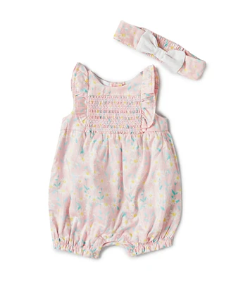 Little Me Baby Girls 3-12 Months Flutter-Sleeve Daisy-Printed Romper