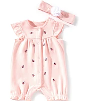 Little Me Baby Girls 3-12 Months Ladybug Romper & Headband Set