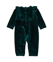 Little Me Baby Girls 3-12 Months Long-Sleeve Sparkle Velour Coverall