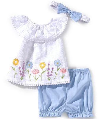 Little Me Baby Girls 3-12 Months Sleeveless Floral-Border-Hem Tunic Top