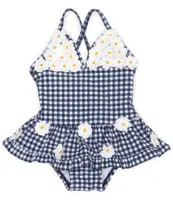 Little Me Baby Girls 3-24 Months Daisy Gingham Print Skirted 1-Piece Swimsuit