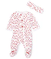 Little Me Baby Girls 3-9 Months Long Sleeve Heart Printed Footie Coverall