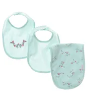 Little Me Baby Girls Floral Spray Bib & Burp Set