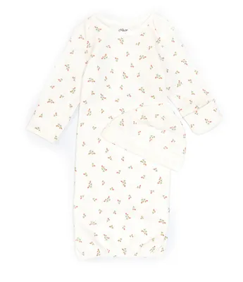 Little Me Baby Girls Newborn-3 Months Long-Sleeve Rosebud Floral Gown
