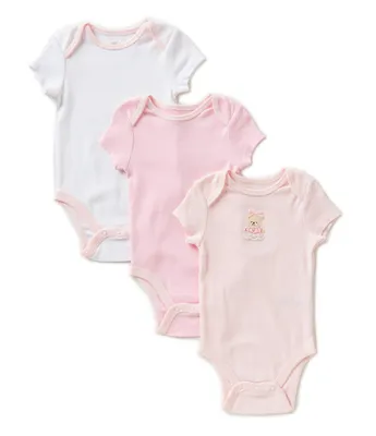 Little Me Baby Girls Newborn-9 Months Sweet Bear 3-Pack Bodysuits