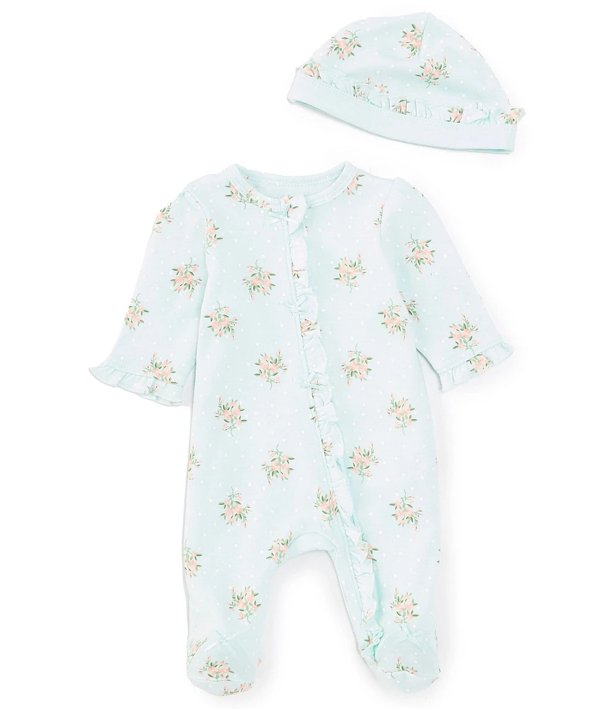 Little Me Baby Girls Preemie-9 Months Delicate Floral Print Footie