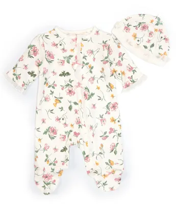 Little Me Baby Girls Preemie-9 Months Floral Leaf Footie