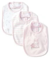 Little Me Baby Girls Soft Roses Bibs Three-Pack