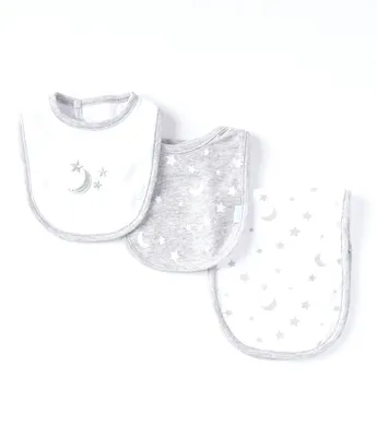 Little Me Baby Moons and Stars Printed Bibs & Burpcloth Set