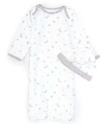 Little Me Baby Newborn-3 Months Stars and Moons Sleeper Gown & Hat
