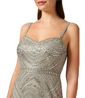 Liv Foster Beaded Sweetheart Neck Bustier Sheath Dress