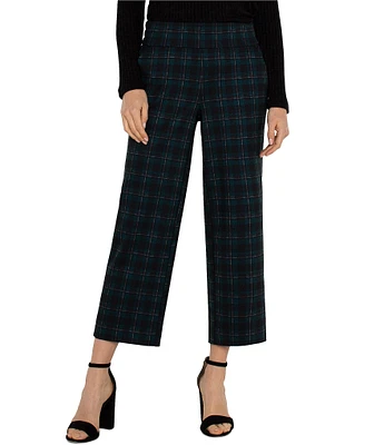 Liverpool Los Angeles Coordinating Mabel Stretch Plaid Pull-On Cropped Pant