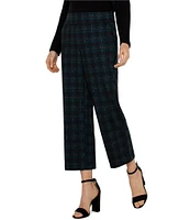 Liverpool Los Angeles Coordinating Mabel Stretch Plaid Pull-On Cropped Pant