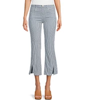 Liverpool Los Angeles Crop Flare Mid Rise Stripe Jeans