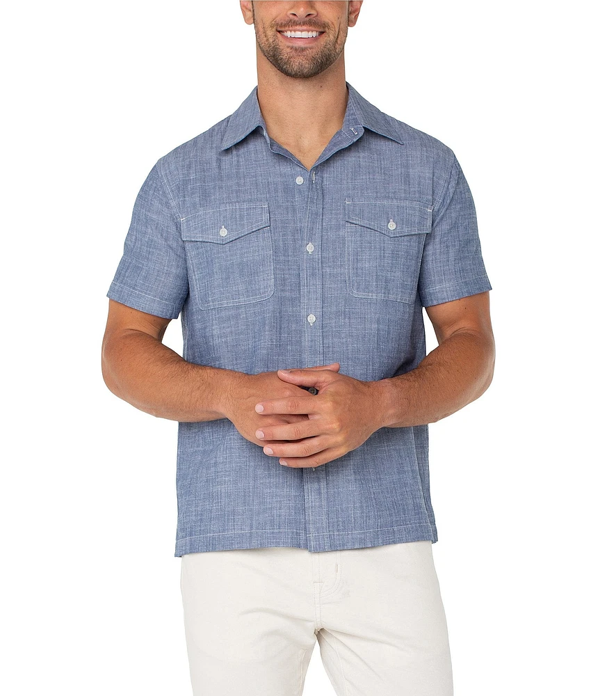 Liverpool Los Angeles Flap Pocket Short Sleeve Woven Shirt