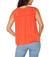 Liverpool Los Angeles Jersey Knit V-Neck Sleeveless Top