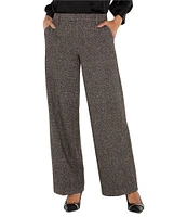 Liverpool Los Angeles Kelsey Herringbone Stretch Mid-Rise Wide Leg Trousers