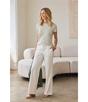 Liverpool Los Angeles Kelsey Twill Mid Rise Wide Leg Pants