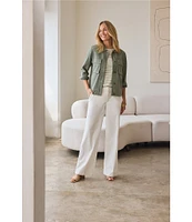 Liverpool Los Angeles Kelsey Twill Mid Rise Wide Leg Pants