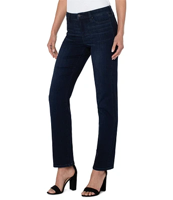 Liverpool Los Angeles Kennedy Silky Stretch Straight Leg Mid Rise Denim Jeans